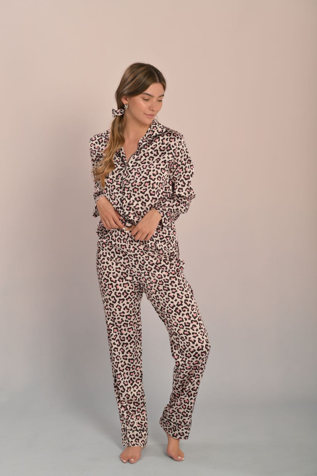 Pantalón Camisa / Satín Animal Print.