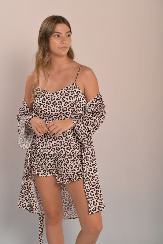 Pijama short / Satín Animal Print