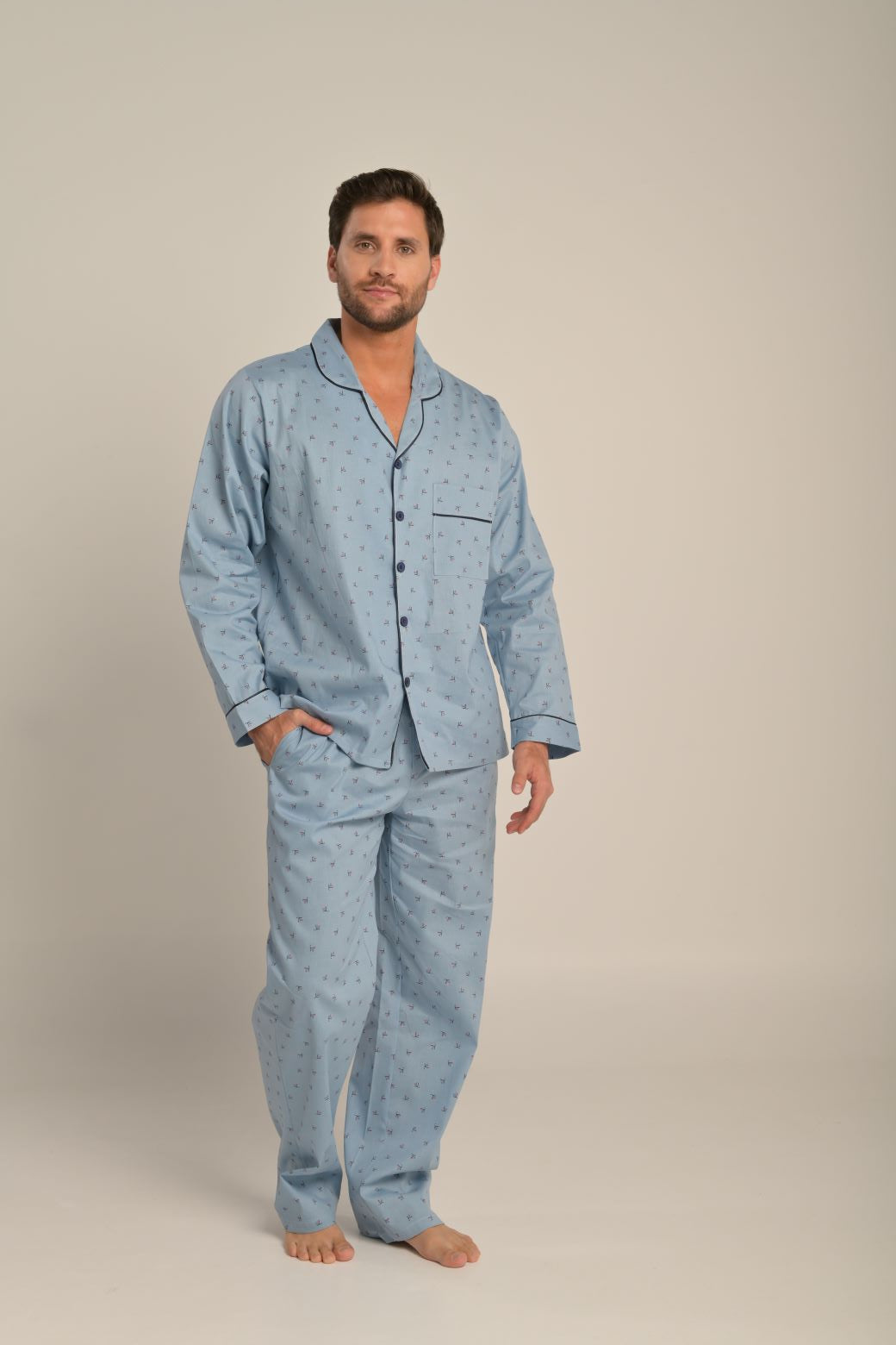 Pijama Pantalón Hombre / Algodón Blue