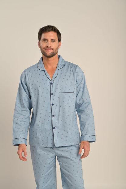 Pijama Pantalón Hombre / Algodón Blue