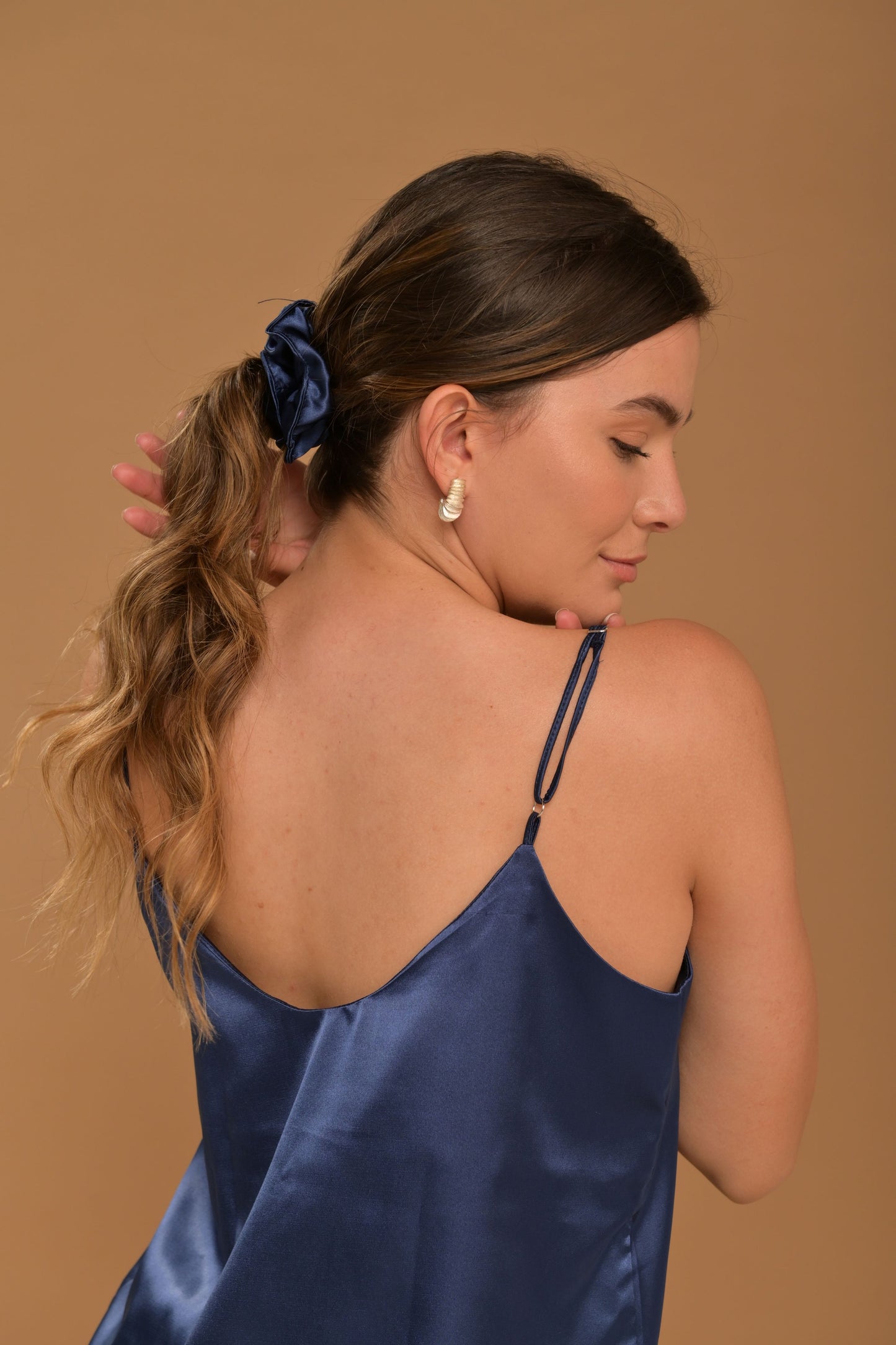 Short tiras- Satín Navy Blue