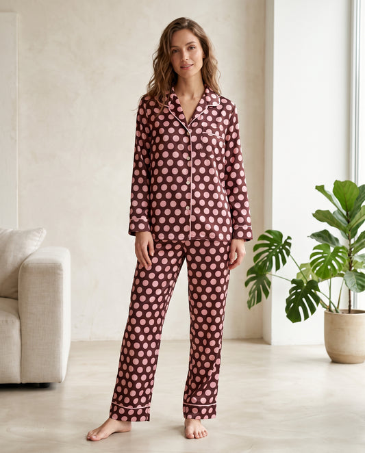 Pantalón camisa / Seda PUNTOS ROSA