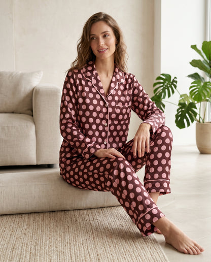 Pantalón camisa / Seda PUNTOS ROSA