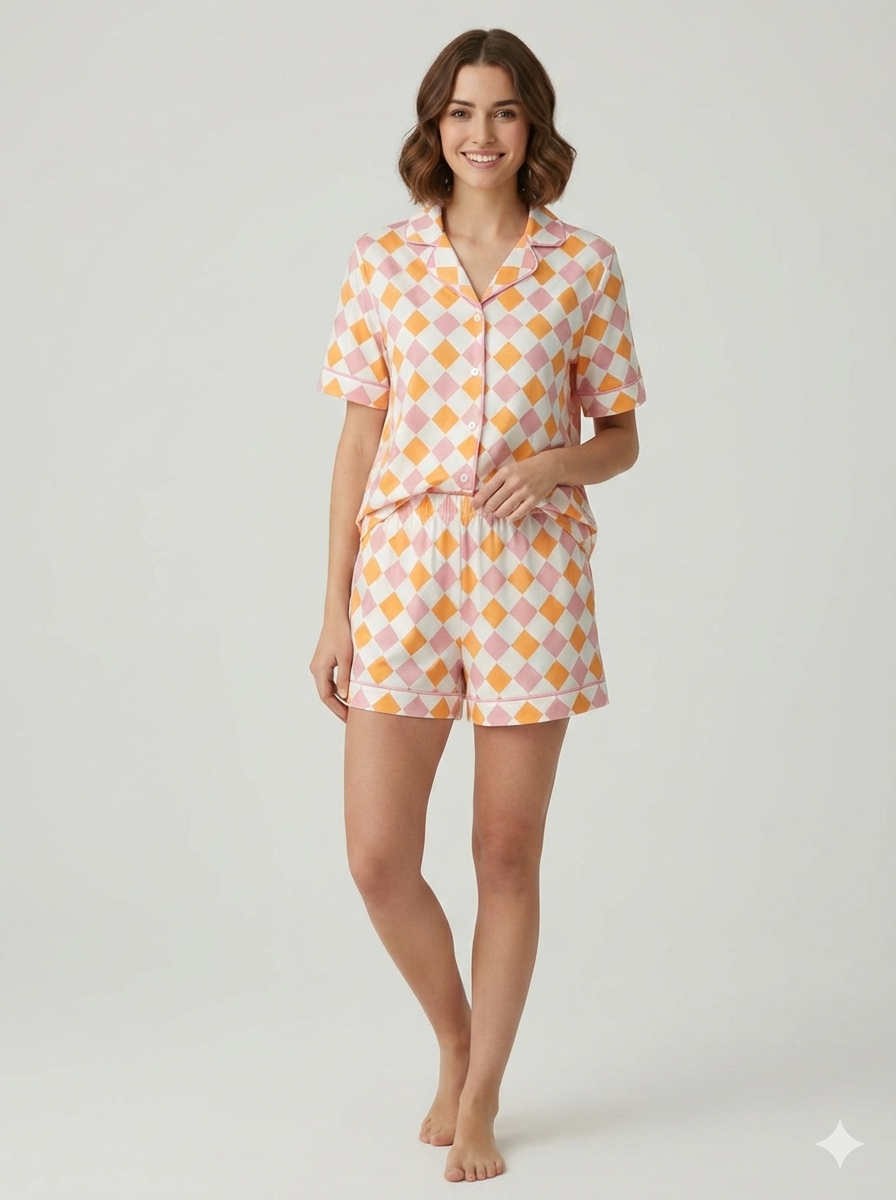 Short camisa / Seda ROMBOS