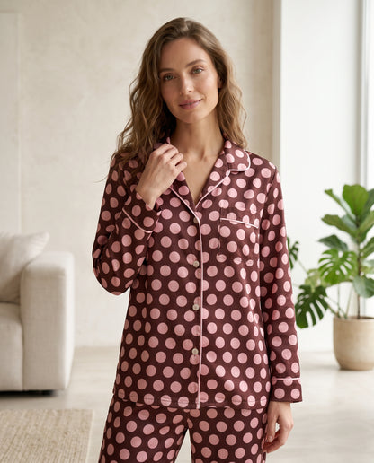 Pantalón camisa / Seda PUNTOS ROSA