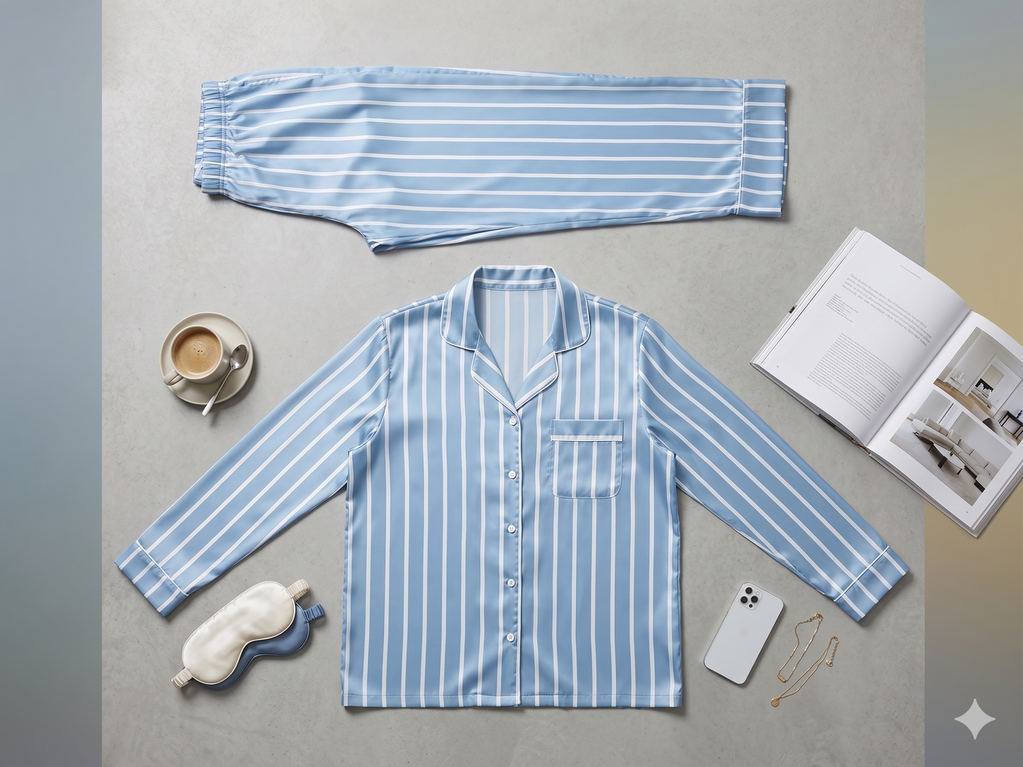 Pantalón Camisa / Seda LINEAS BLUE
