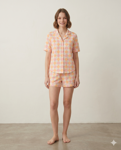 Short camisa / Seda ROMBOS