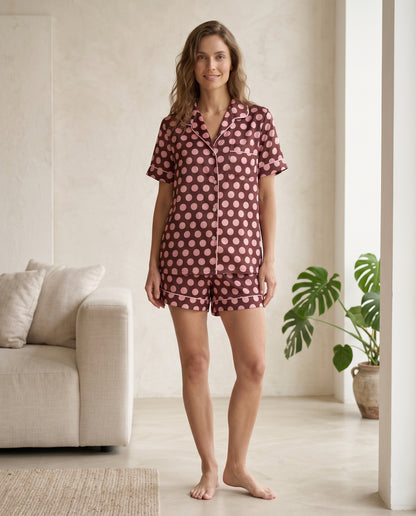 Short camisa / Seda PUNTOS ROSA