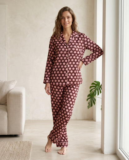 Pantalón camisa / Seda PUNTOS ROSA