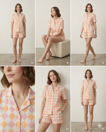 Short camisa / Seda ROMBOS