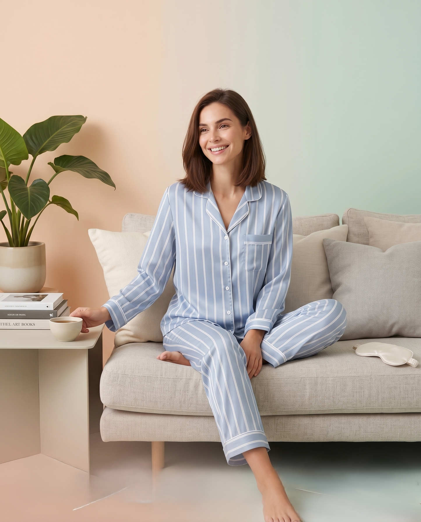Pantalón Camisa / Seda LINEAS BLUE