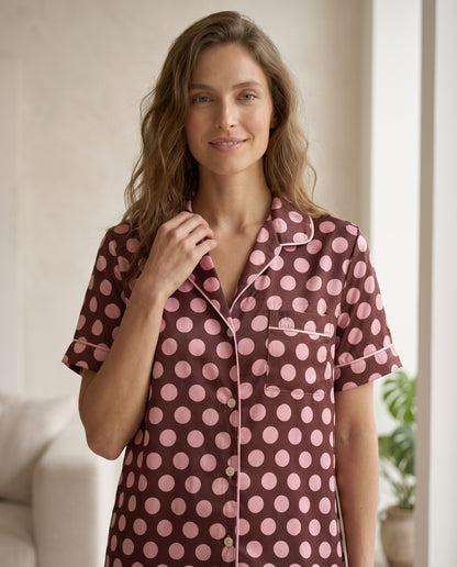 Short camisa / Seda PUNTOS ROSA