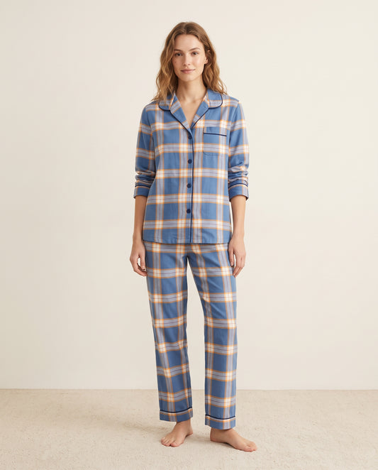 Pantalón camisa / Algodón Leñadora Azul