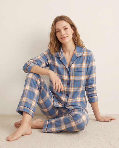 Pantalón camisa / Algodón Leñadora Azul