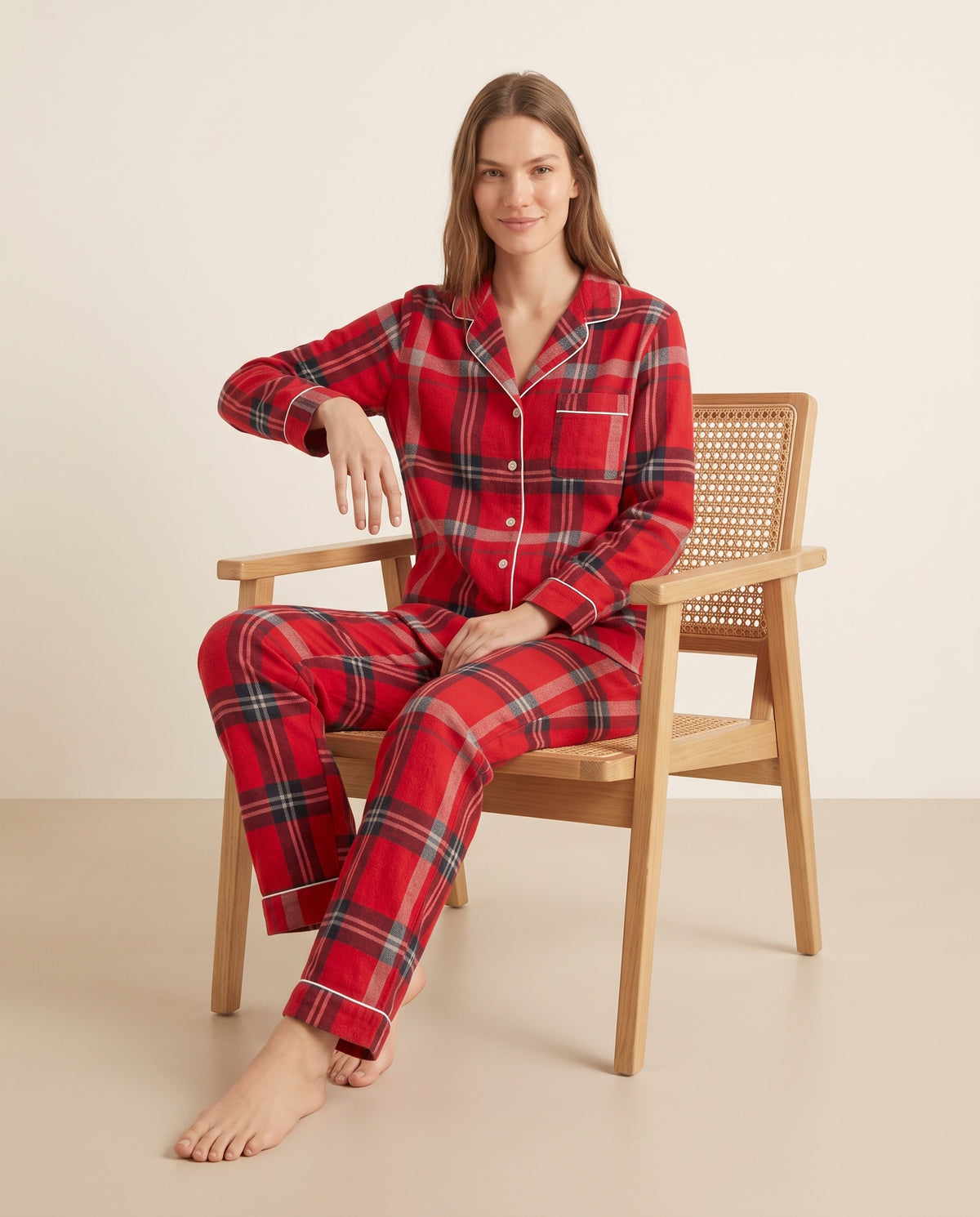 Pantalón camisa / Algodón Leñadora Roja