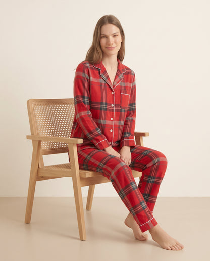 Pantalón camisa / Algodón Leñadora Roja