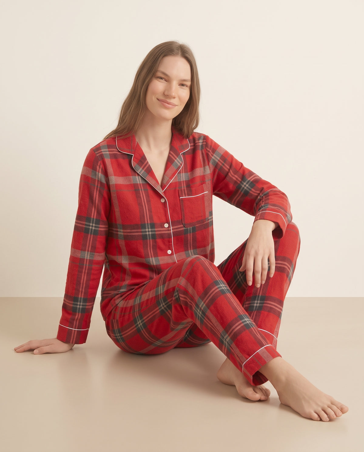 Pantalón camisa / Algodón Leñadora Roja