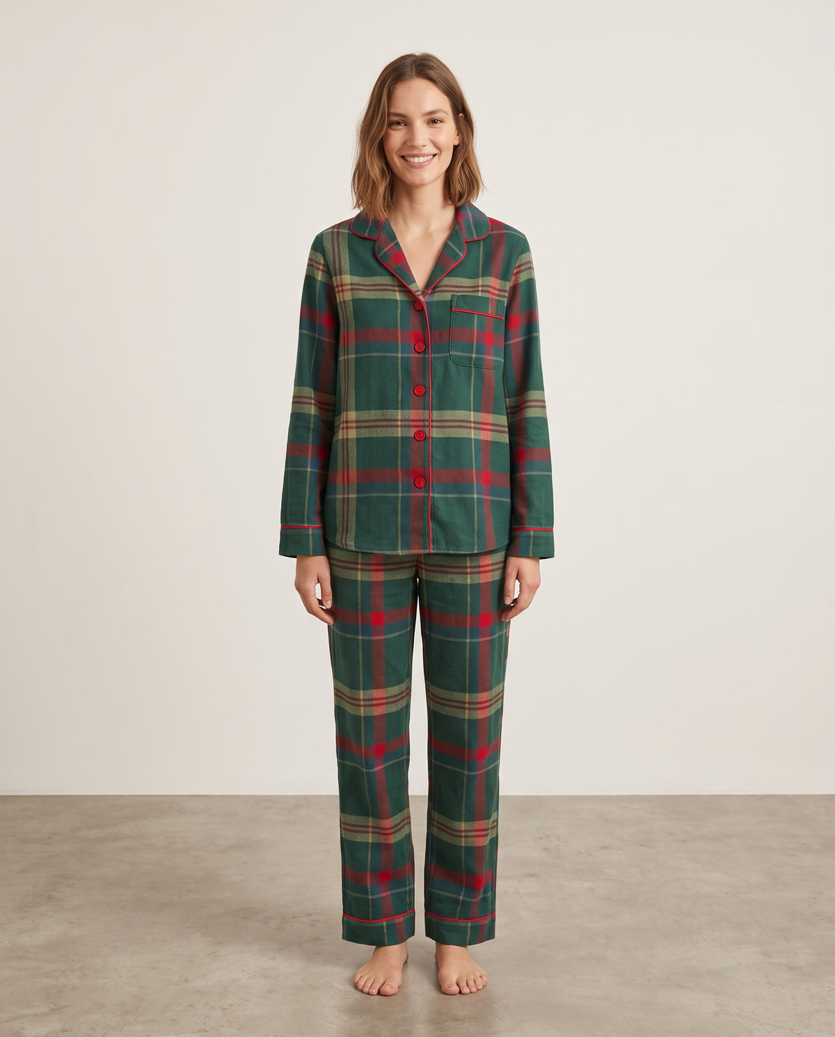 Pantalón camisa / Algodón Leñadora Verde