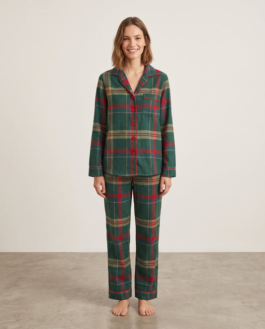 Pantalón camisa / Algodón Leñadora Verde