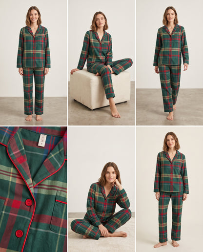 Pantalón camisa / Algodón Leñadora Verde