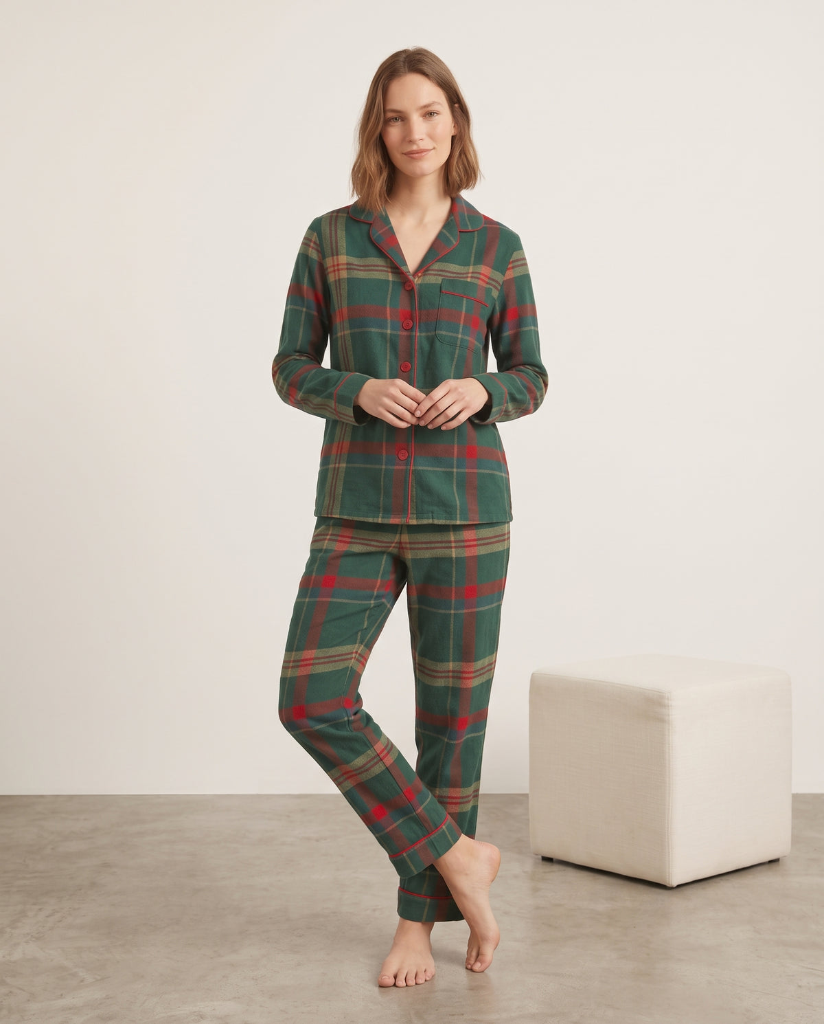 Pantalón camisa / Algodón Leñadora Verde