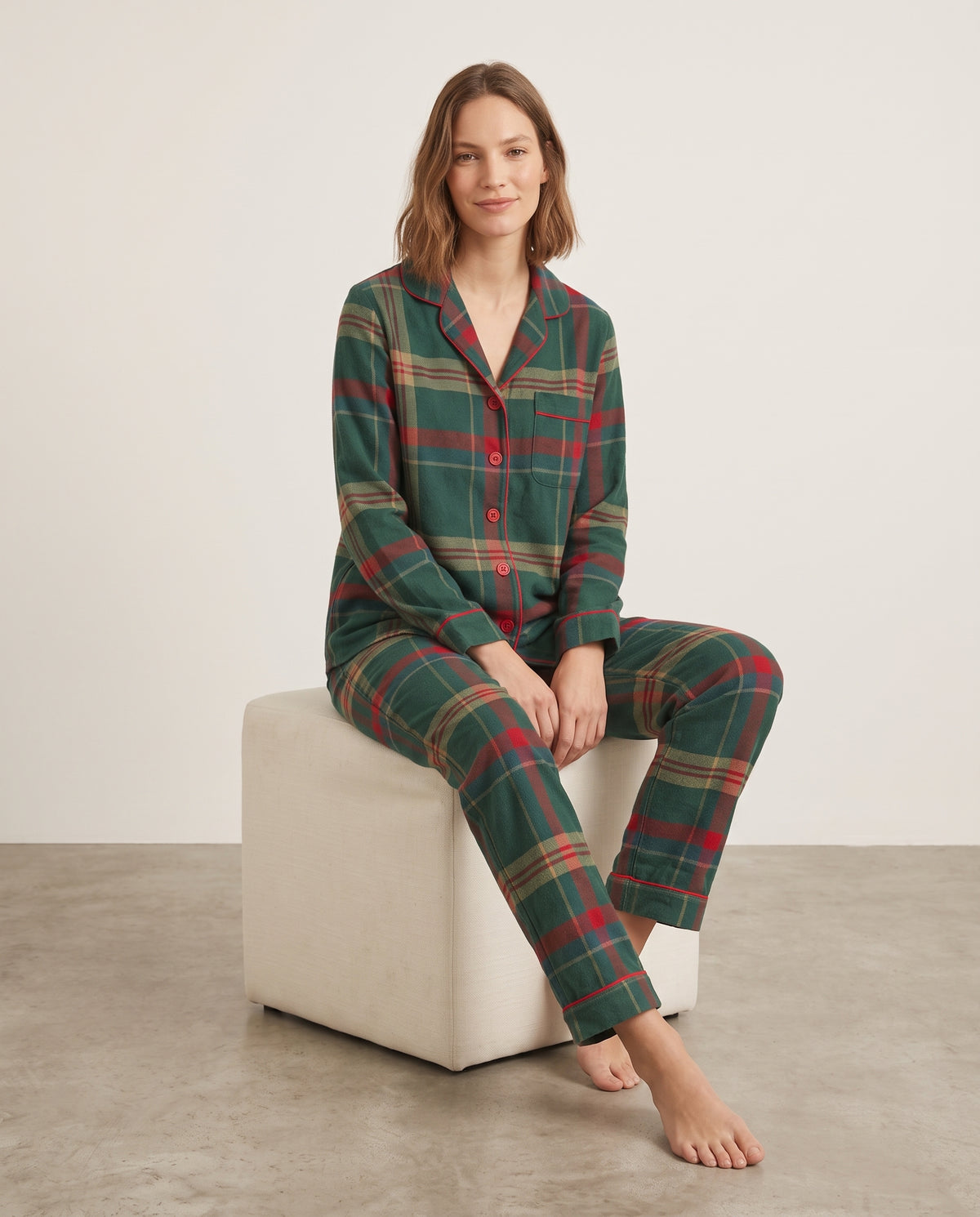 Pantalón camisa / Algodón Leñadora Verde